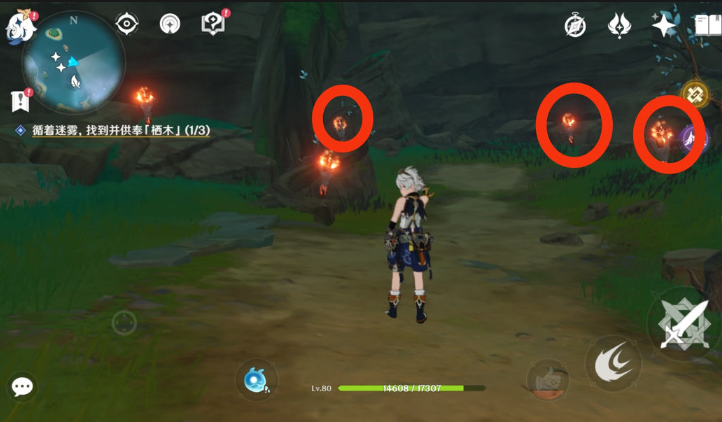 原神寻找栖木火炬怎么点