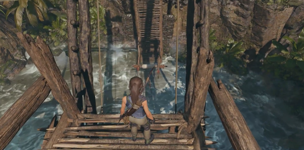 古墓丽影游戏过水桥怎么过