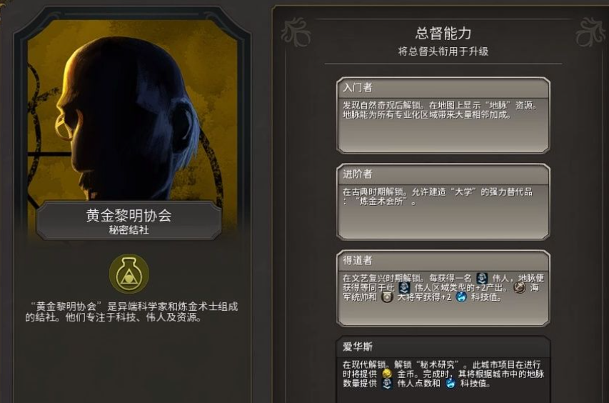 文明6黄金黎明结社怎么触发